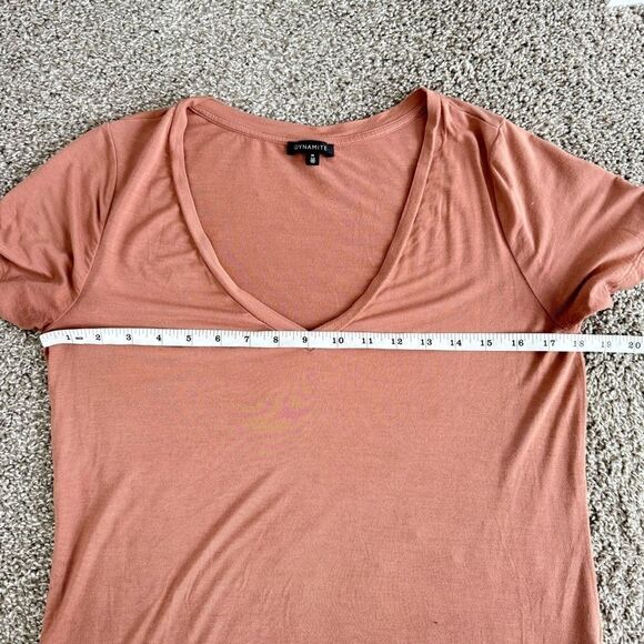 DYNAMITE | Dusty Pink Short Sleeve Relaxed Tee - Picture 5 of 6